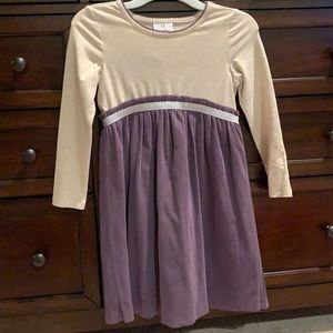 Girl’s Hannah Anderson purple and cream dress.  Size 110